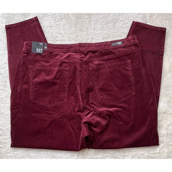 NWT KUT FROM THE KLOTH Plus Size Diana Cord Skinny Jeans in Wine - Picture 13 of 14